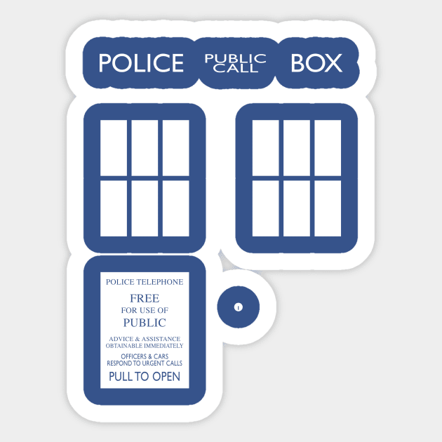 Dr Who TARDIS Sticker by Function9